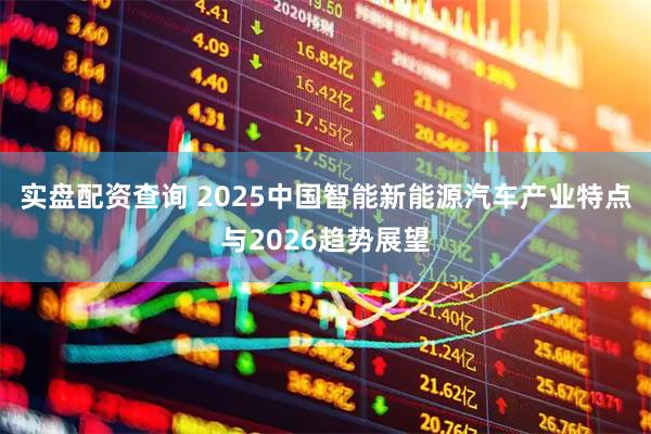 实盘配资查询 2025中国智能新能源汽车产业特点与2026趋势展望